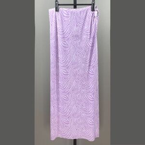 NEW Kendall & Kylie Skirt Womens Large purple animal sheer beach cover up maxi
